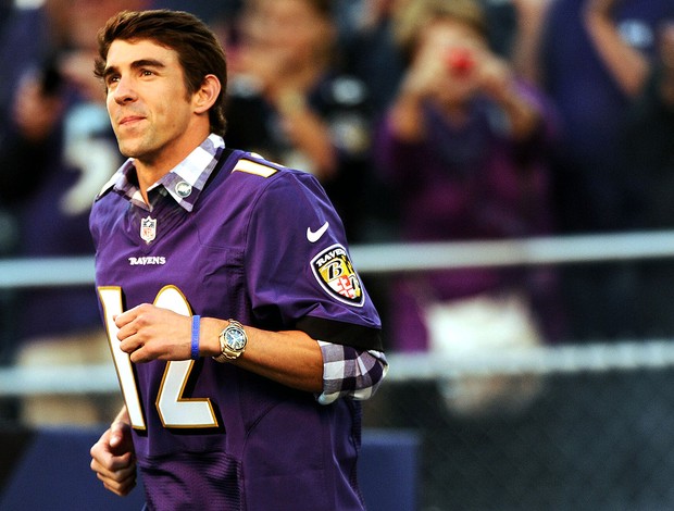 Phelps partida da NFL Baltimore Ravens  (Foto: Getty Images)