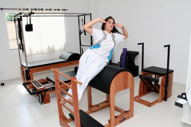 O pilates trabalha a força e a concentração  (Foto: Andréia Machado/G1)