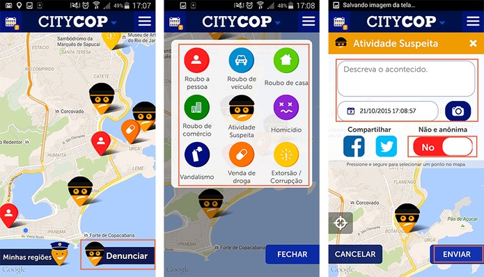 Crie uma denúncia personalizada com o app CityCop (Foto: Reprodução/Barbara Mannara)