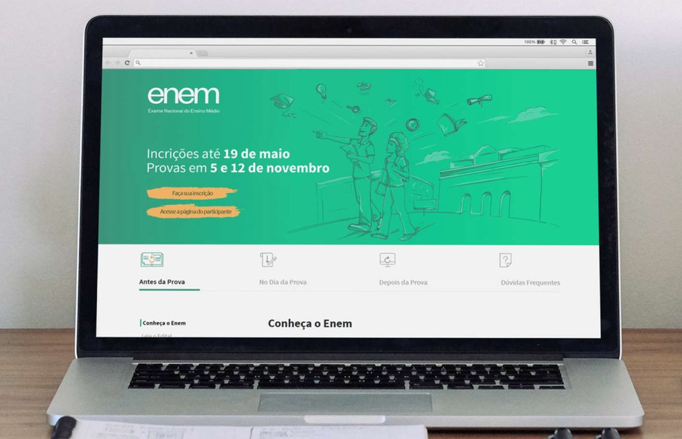 Portal do Enem teve mudança de layout para a edição 2017 (Foto: Divulgação/Inep)