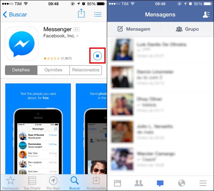 Comece a instalar o app e pare logo em seguida (Foto: Reprodução/Helito Bijora)