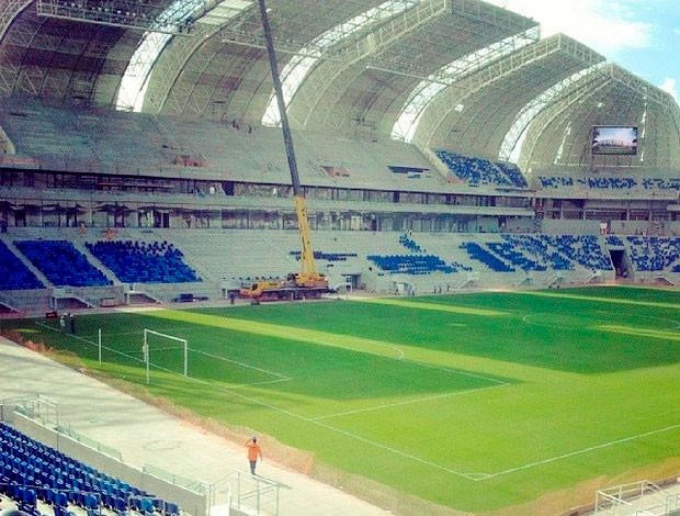 Arena das Dunas vai ganhando forma em Natal   (Foto: Antonio Netto/Inter TV Cabugi)