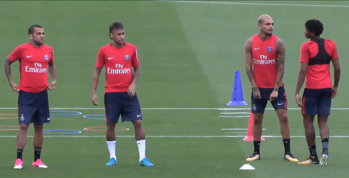 Neymar e Daniel Alves treino PSG