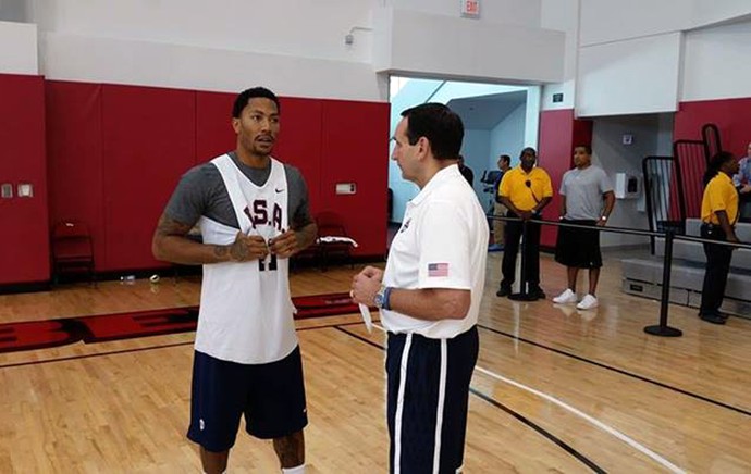 Derrick Rose treino seleção de basquete EUA (Foto: Reprodução / Site Oficial USA Basketball)