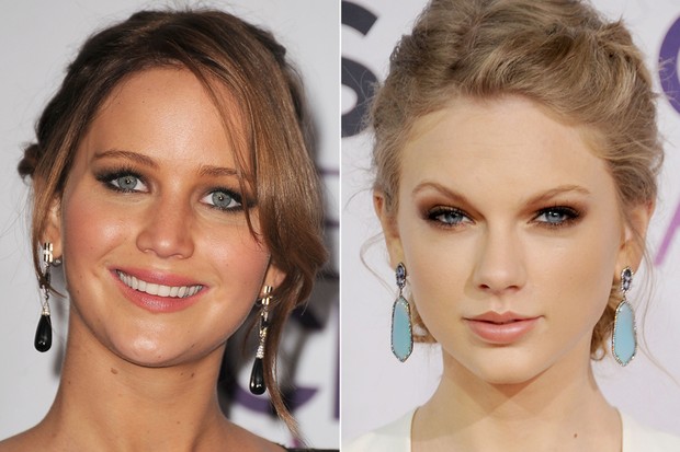 Maquiagem Jennifer Lawrence e Taylor Swift (Foto: Getty Images / Agência)