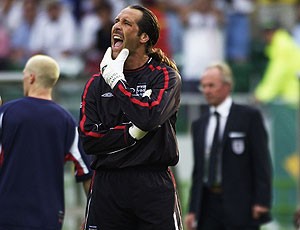 david seaman brasil Inglaterra copa do mundo 2002 (Foto: Agência Getty Images)