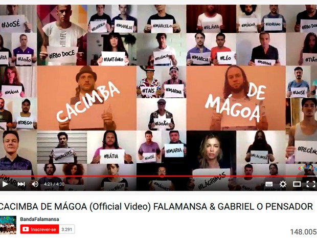 Falamansa e Gabriel Pensador lançam &#39;Cacimba de Mágoa&#39; sobre tragédia em Mariana. Renda será revertida para vítimas (Foto: Reprodução/ Youtube)