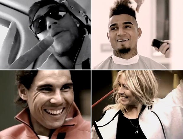 Montagem Neymar Sharapova Nadal Boateng (Foto: Reprodução Youtube) Montagem Neymar Sharapova Nadal Boateng (Foto: Reprodução Youtube)