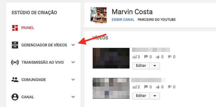 Página de escolha para alterações em vídeos de um canal do YouTube (Foto: Reprodução/Marvin Costa) (Foto: Página de escolha para alterações em vídeos de um canal do YouTube (Foto: Reprodução/Marvin Costa)) Página de escolha para alterações em vídeos de um canal do YouTube (Foto: Reprodução/Marvin Costa) (Foto: Página de escolha para alterações em vídeos de um canal do YouTube (Foto: Reprodução/Marvin Costa))