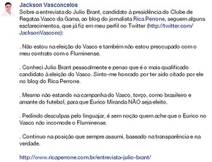 Diretor do Fluminense post facebook (Foto: Reprodução / Facebook)
