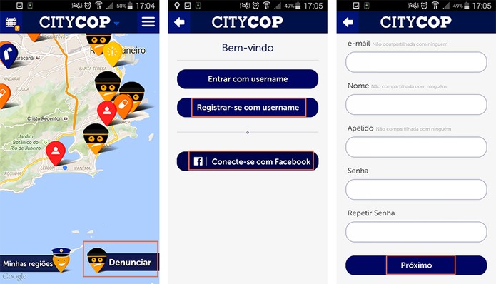 Faça o cadastro no sistema pelo e-mail ou Facebook (Foto: Reprodução/Barbara Mannara)