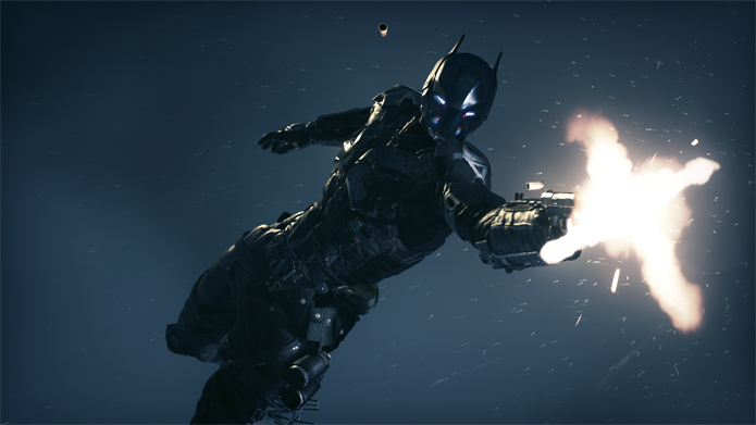 Arkham Knight utiliza armas de fogo no combate contra Batman (Foto: Divulgação)