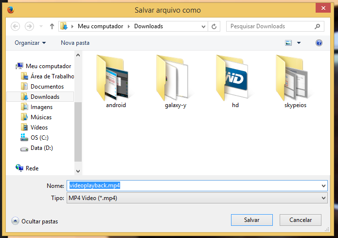 Salvando o vídeo no computador (Foto: Reprodução/Edivaldo Brito)