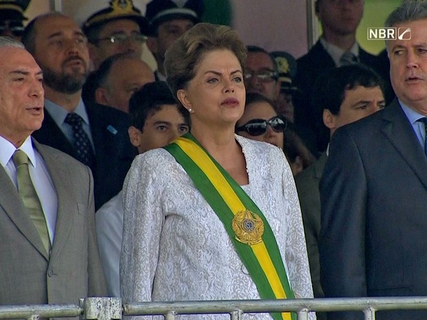 A presidente Dilma Rousseff no desfile de 7 de setembro (Foto: Reprodução/NBR)