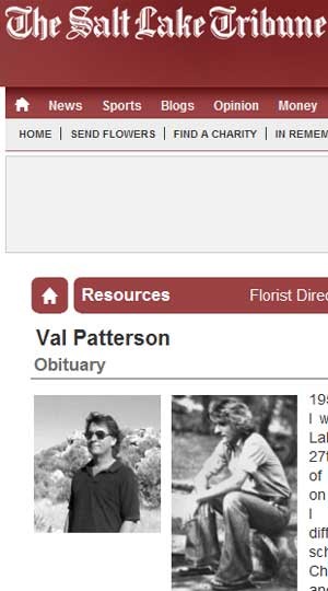 Obituário de Val Patterson, escrito por ele mesmo (Foto: Reprodução) Obituário de Val Patterson, escrito por ele mesmo (Foto: Reprodução)