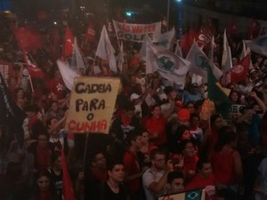 Manifestaçaõ no Dragão do Mar (Foto: Andre Teixeira/G1)