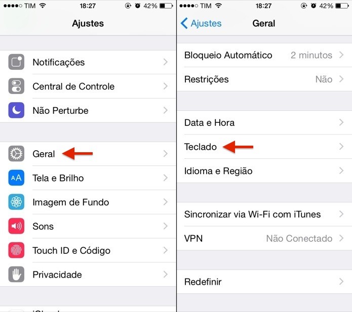 Acesse as configurações do iOS (Foto: Reprodução/Helito Bijora)