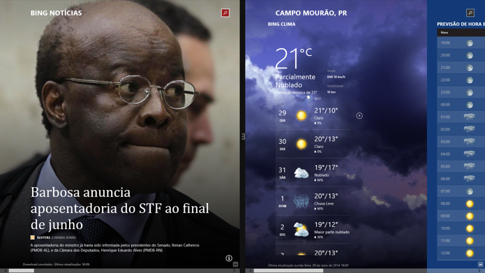 Dois aplicativos dividindo a tela (Foto: Reprodução/Helito Bijora)