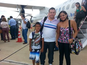 Casal no voo entre Teresina e Parnaíba (Foto: Patrícia Andrade/G1)