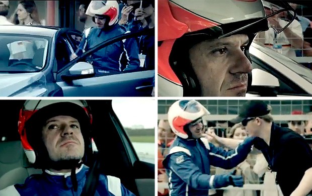 FRAME Barrichello comercial corrida (Foto: Reprodução)