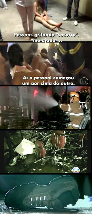 Fantástico reconta a tragédia e
entra em boate incendiada; veja (Reprodução/TV Globo)