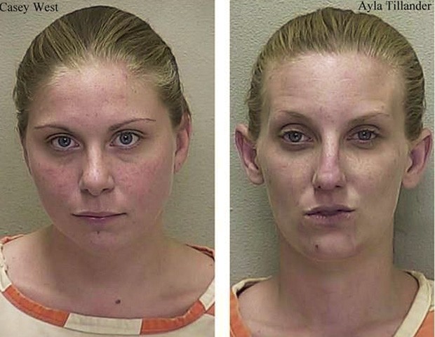 Caysey e Ayla usaram drogas no banheiro da prisão durante visita, foram flagradas e já permaneceram na instituição (Foto: Divulgação/Marion County Sheriff