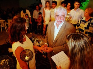 Salim Kalil e Sandra Aby Faraj oficializaram união após 25 anos de convivência (Foto: Ricardo Araújo/G1)