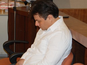 Eduardo Paredes, reú no caso Fátima Lopes, durante o júri em João Pessoa (Foto: Jorge Machado/G1)