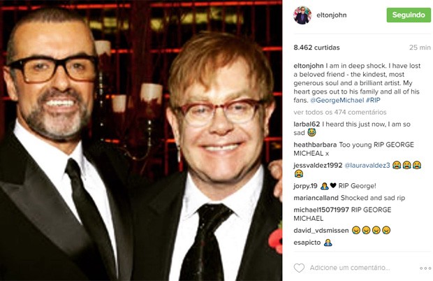 George Michael e Elton John (Foto: Reprodução/Instagram)