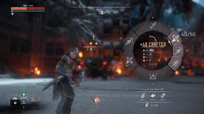 Estoque materiais para flechas e poções em Horizon: Zero Dawn (Foto: Reprodução/Murilo Molina)