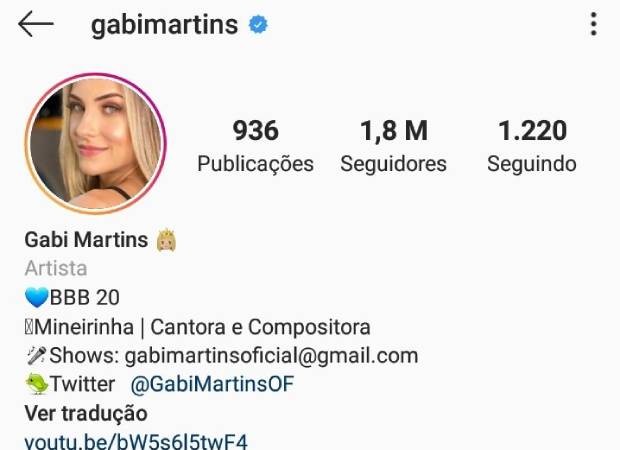 Gabi Martins tinha 1,8 milhão de seguidores quando entrou no BBB20 (Foto: Reprodução/Instagram) Gabi Martins tinha 1,8 milhão de seguidores quando entrou no BBB20 (Foto: Reprodução/Instagram)
