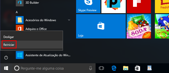 Reiniciando o Windows (Foto: Reprodução/Edivaldo Brito)