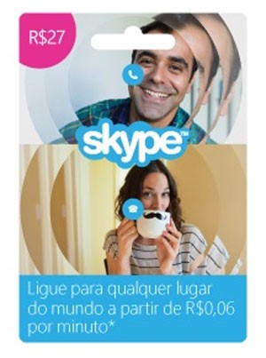 Cartão Skype custa R$ 27 em lojas do Brasil (Foto: Divulgação/Skype)