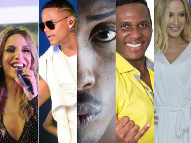 Ivete, Léo, Mc Beijinho, É o Tchan e Claudia Leitte lançaram músicas (Foto: Arte / G1)