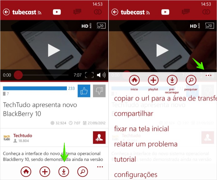 Tela de reprodução de vídeo (Foto: Reprodução/Helito Bijora)