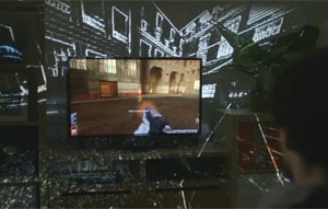 Área do game 'sai' de dentro do televisor em projeto da Microsoft (Foto: Divulgação)