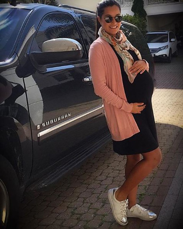 Bruna Frazão indo para a maternidade (Foto: Reprodução/Instagram)