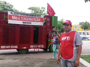 Presidente da CUT no Pará diz que PL 4330 pode comprometer direitos trabalhistas (Foto: Gil Sóter / G1 Pará)