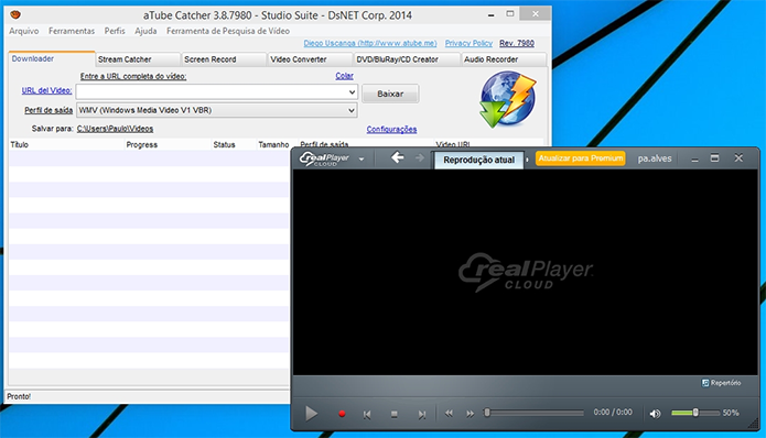 Atube Catcher e Real Player podem ser usados conjuntamente no PC (Foto: Reprodução/Paulo Alves)