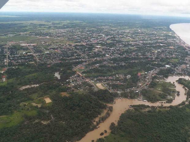 Vista aérea do município de Humaitá, no Amazonas (Foto: Divulgação/54º BIS)