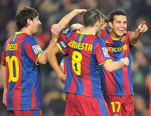 Messi Pedro Rodriguez gol Barcelona (Foto: AFP)