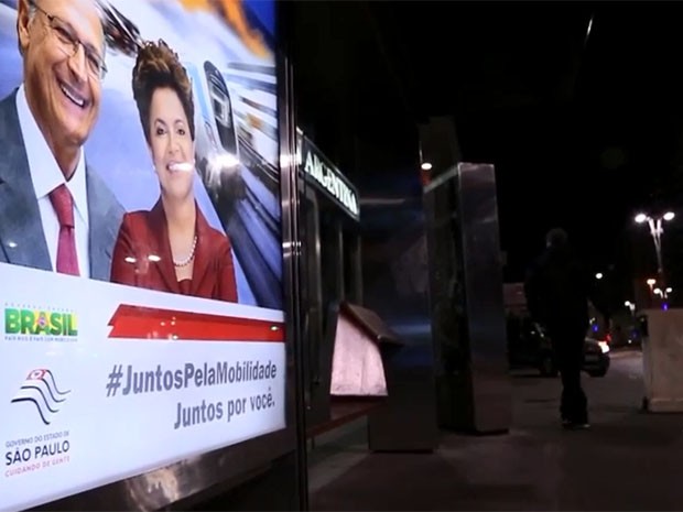 Cartaz foi colocado em 100 pontos de ônibus de São Paulo (Foto: Divulgação Greenpeace Brasil)