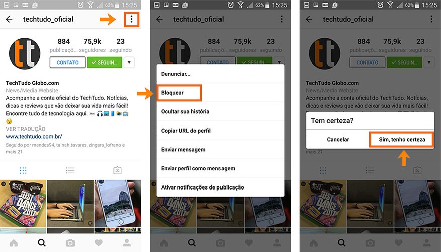 Bloqueie o perfil da pessoa no Instagram pelo celular (Foto: Reprodução/Barbara Mannara) Bloqueie o perfil da pessoa no Instagram pelo celular (Foto: Reprodução/Barbara Mannara)