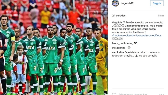 Tiago Luis se solidariza com ex companheiros (Foto: Reprodução/Instagram)