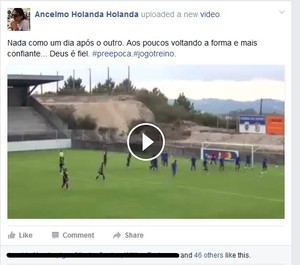 Ancelmo posta vídeo com golaço pelo Boavista em jogo-treino (Foto: Reprodução/Facebook)