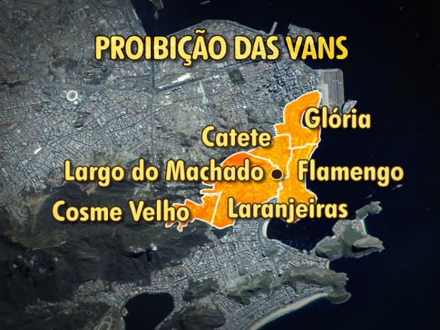 Pontos de bloqueio para vans no Rio (Foto: Editoria de Arte/TV Globo )