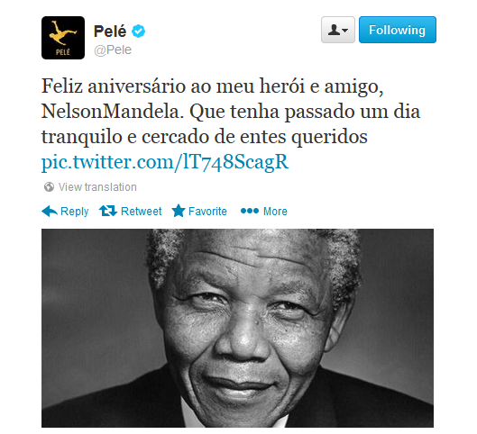 Pelé - Nelson Mandela - Twitter (Foto: Reprodução/Twitter)