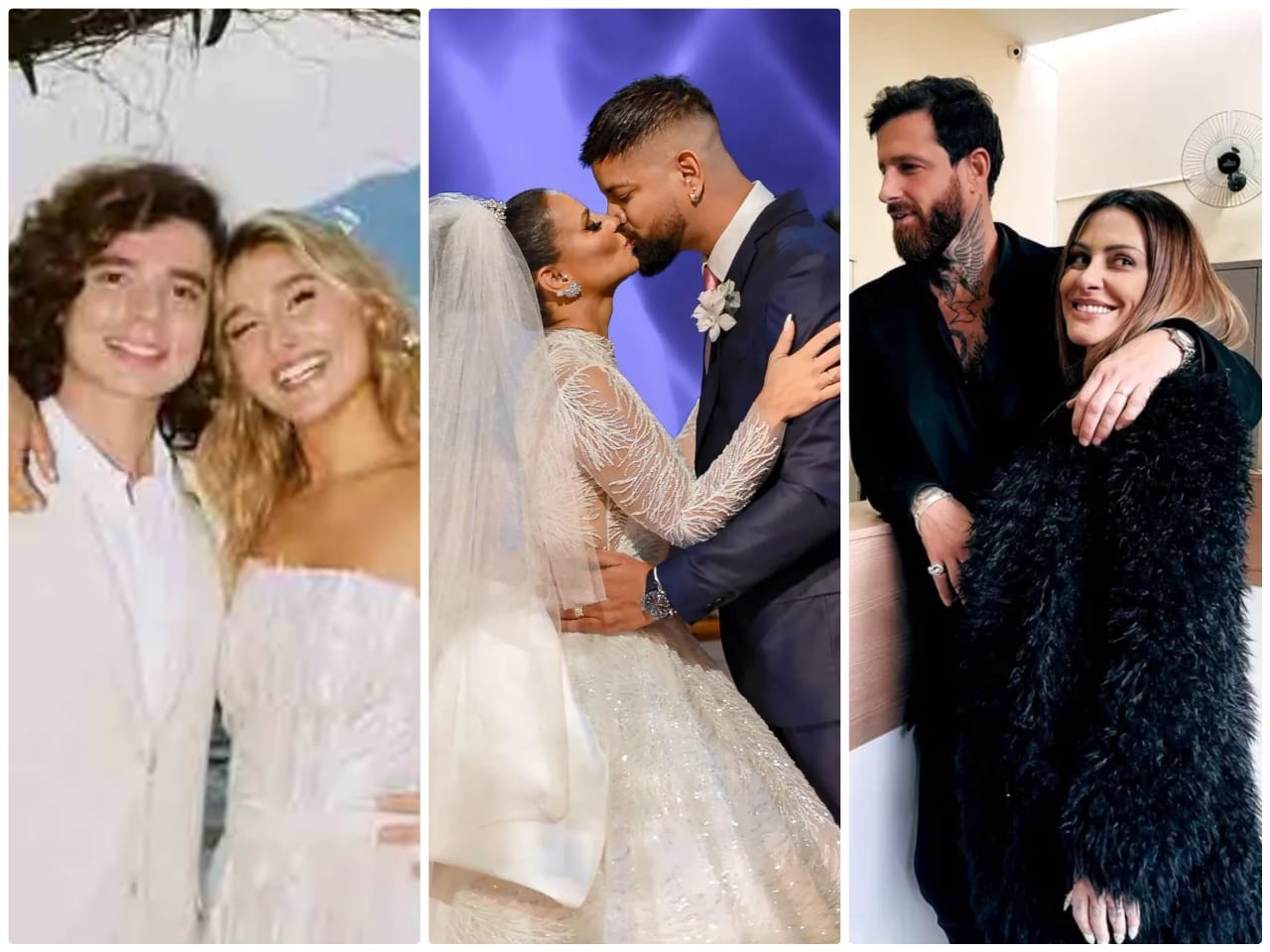 Casamentos de Sasha e João Figueiredo, Viviane Araújo e Guilherme Militão e Cleo e Leandro D´Lucca (Foto: Reprodução/Instagram e Thiago Stevez)