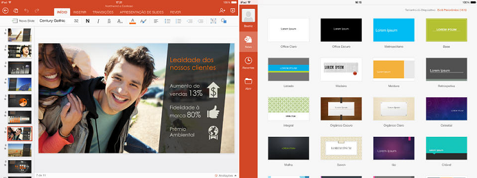 PowerPoint é completo com temas e transições (Foto: Divulgação/Microsoft)