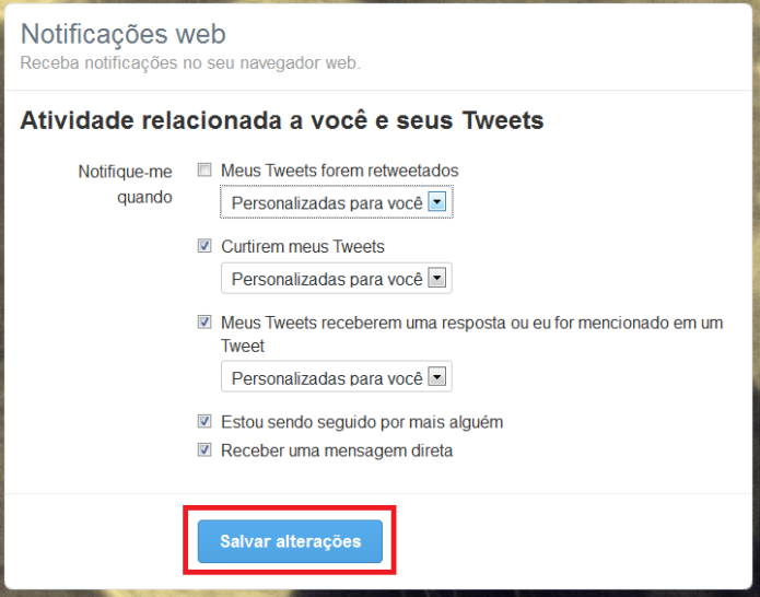 Configurações de notificações web (Foto: Reprodução/Lívia Dâmaso)